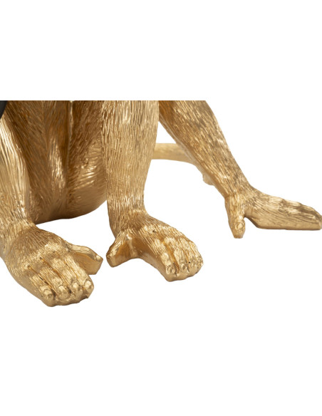 Lampe à poser originale Singe assis Hauteur 32 cm Résine Doré Monkey 