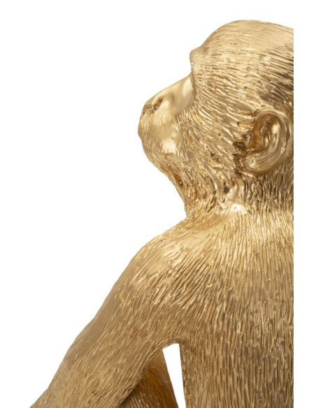 Lampe à poser originale Singe assis Hauteur 32 cm Résine Doré Monkey 
