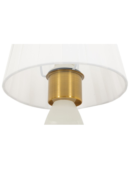 Grande Applique murale classique chic Hauteur 46 cm Métal Doré Tissu Blanc Budapest 