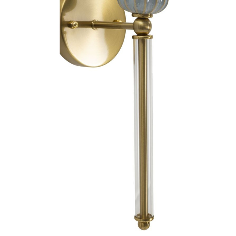 Grande Applique murale hôtel chic Hauteur 57 cm Métal Doré Tissu Blanc Verre Transparent Varsavia 