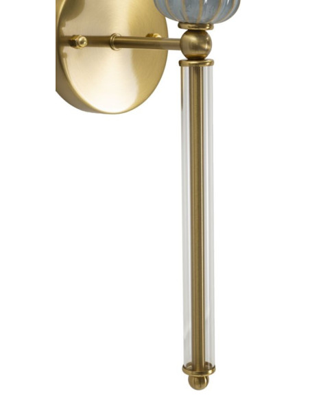 Grande Applique murale hôtel chic Hauteur 57 cm Métal Doré Tissu Blanc Verre Transparent Varsavia 