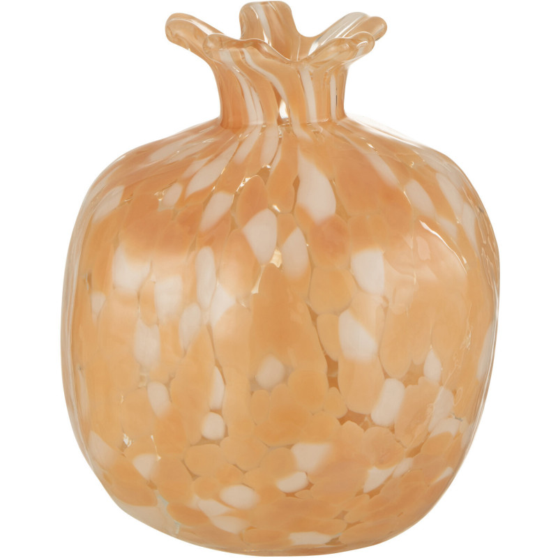 Vase Rond Mélissa Hauteur 15 cm en Verre Beige - 1