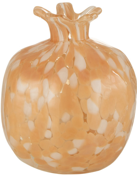 Vase Rond Mélissa Hauteur 15 cm en Verre Beige - 1