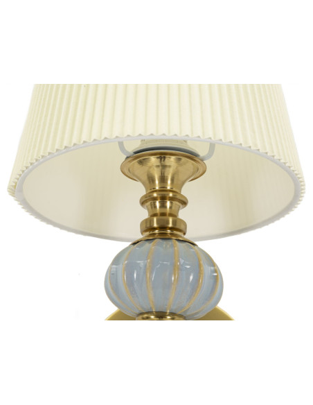Grande Applique murale hôtel chic Hauteur 57 cm Métal Doré Tissu Blanc Verre Transparent Varsavia 