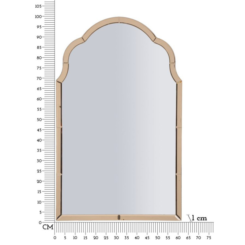 Grand Miroir mural oriental chic Arc 62x100 Bois MDF Rose Tangeri 