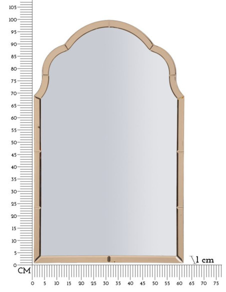 Grand Miroir mural oriental chic Arc 62x100 Bois MDF Rose Tangeri 