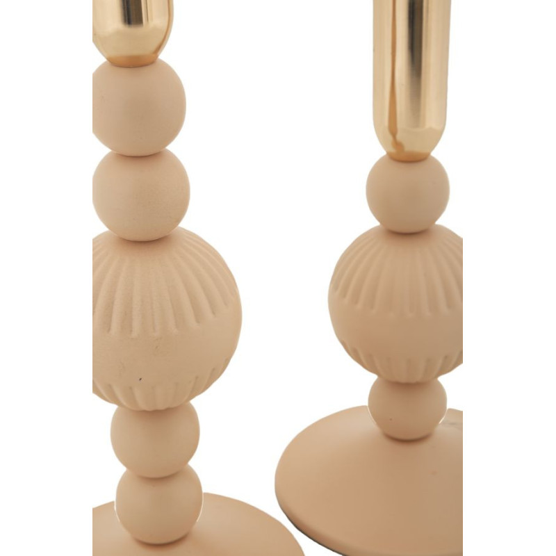 Bougeoir moderne chic Métal Rose Doré Aster (Lot de 2) 