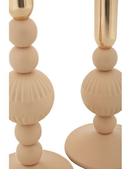 Bougeoir moderne chic Métal Rose Doré Aster (Lot de 2) 