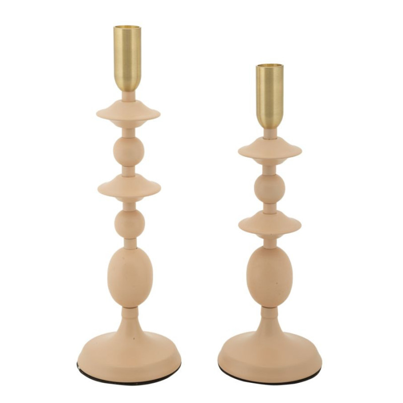 Bougeoir original moderne Métal Rose Doré Gemini (Lot de 2) 