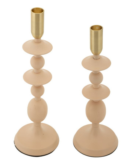 Bougeoir original moderne Métal Rose Doré Gemini (Lot de 2) 