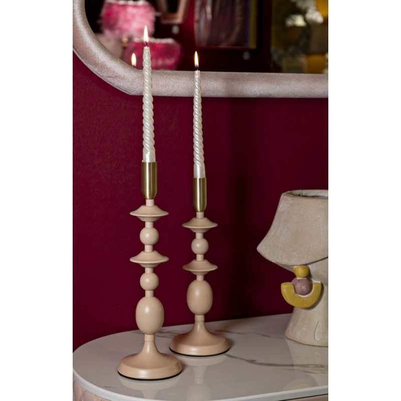 Bougeoir original moderne Métal Rose Doré Gemini (Lot de 2) 