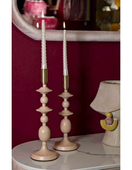 Bougeoir original moderne Métal Rose Doré Gemini (Lot de 2) 