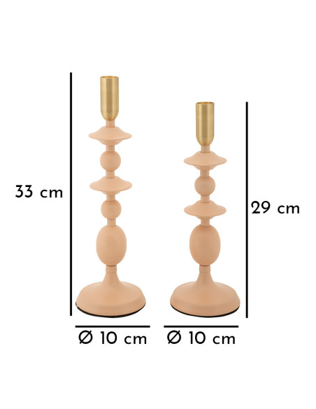 Bougeoir original moderne Métal Rose Doré Gemini (Lot de 2) 