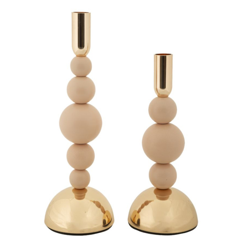 Bougeoir glamour chic Métal Rose Doré Bolly (Lot de 2) 