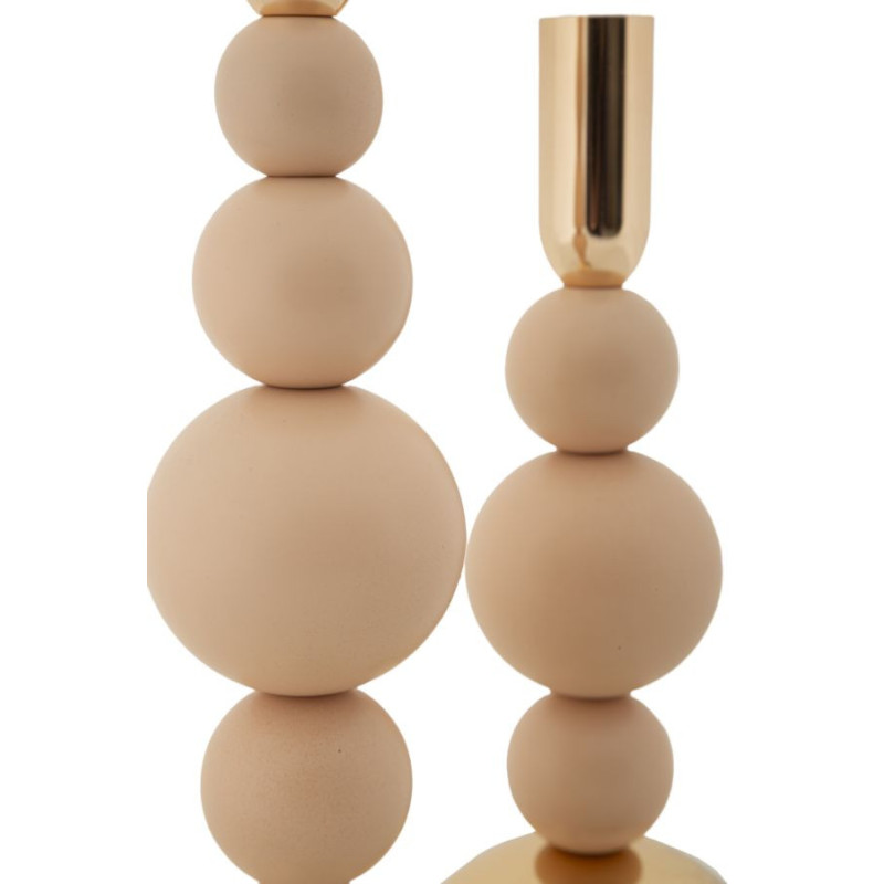 Bougeoir glamour chic Métal Rose Doré Bolly (Lot de 2) 