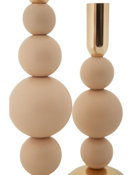 Bougeoir glamour chic Métal Rose Doré Bolly (Lot de 2) 