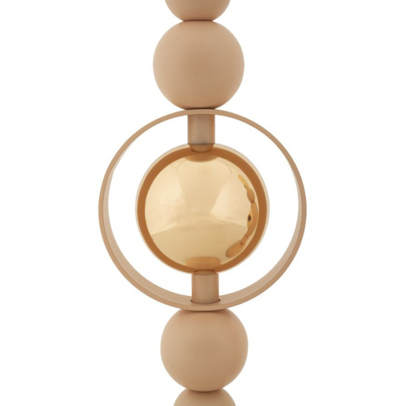 Bougeoir design chic Métal Rose Doré Verre Transparent Saturno (Lot de 2) 