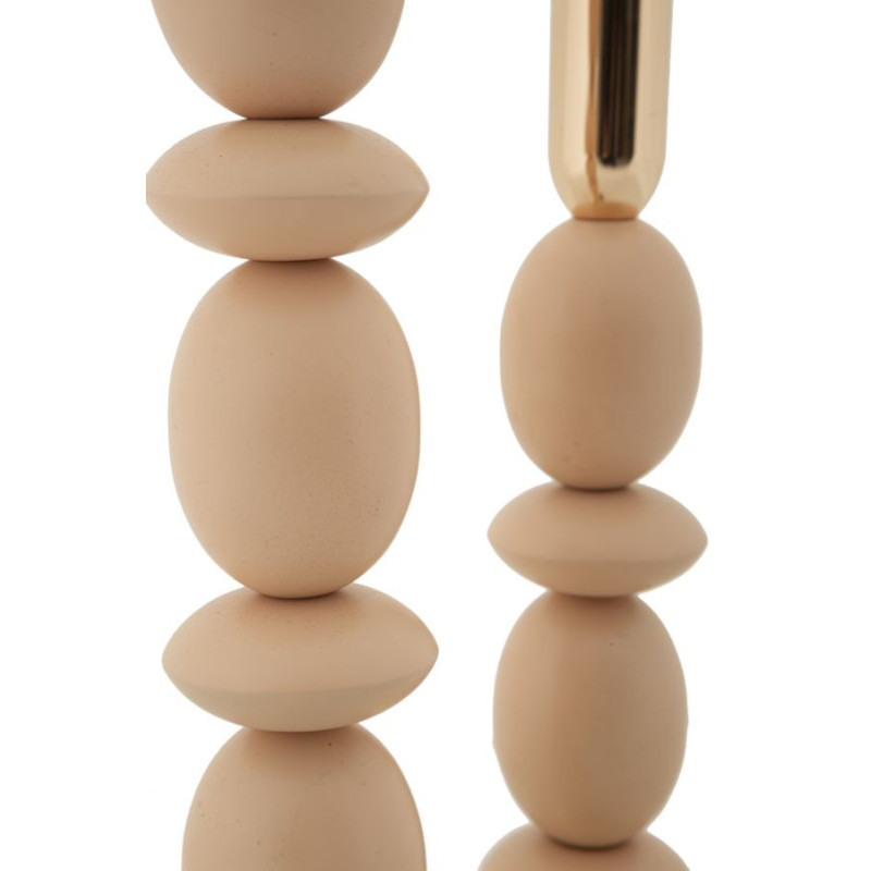 Bougeoir organique moderne Métal Rose Doré Shuttle (Lot de 2) 