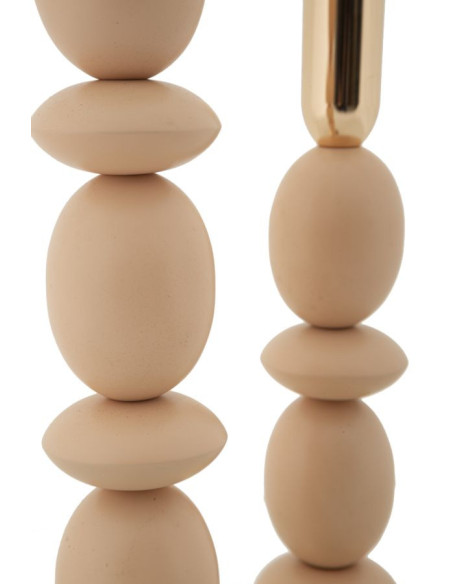 Bougeoir organique moderne Métal Rose Doré Shuttle (Lot de 2) 