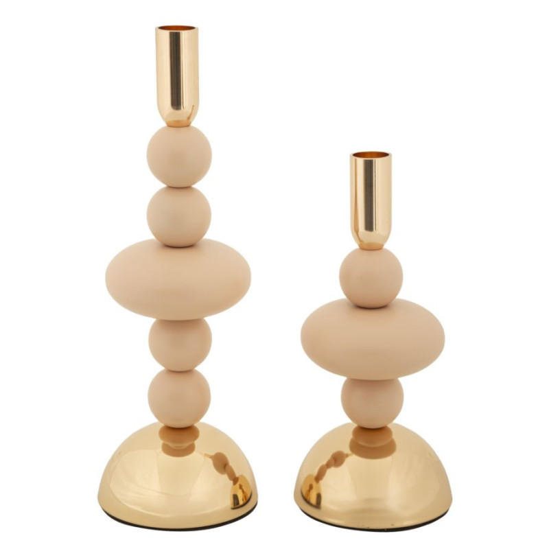 Bougeoir original chic Métal Rose Doré Galaxy (Lot de 2) 