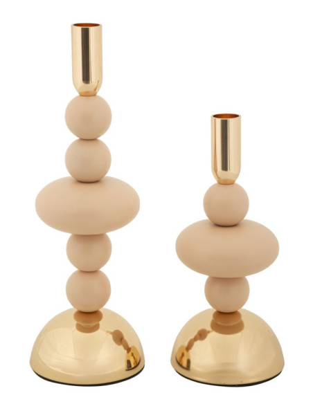 Bougeoir original chic Métal Rose Doré Galaxy (Lot de 2) 