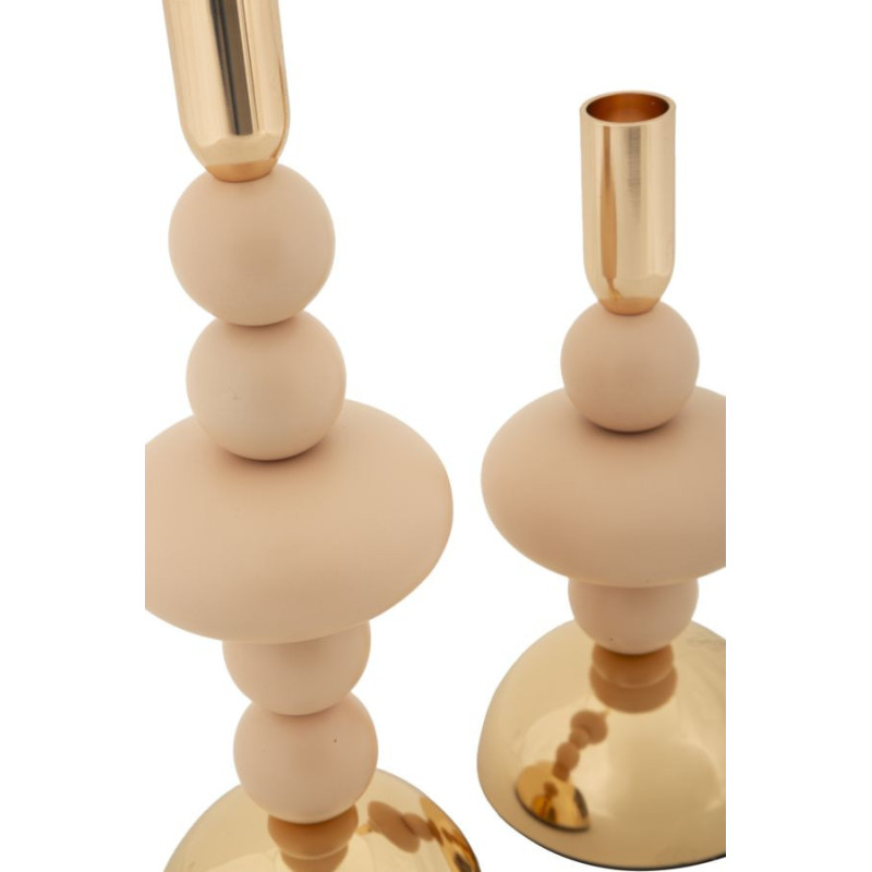 Bougeoir original chic Métal Rose Doré Galaxy (Lot de 2) 