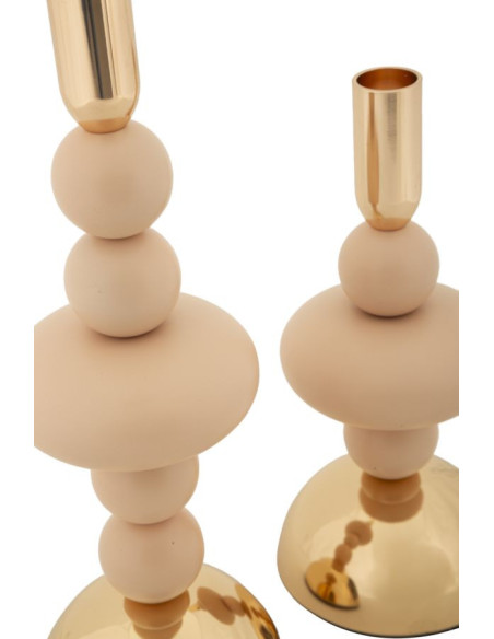 Bougeoir original chic Métal Rose Doré Galaxy (Lot de 2) 