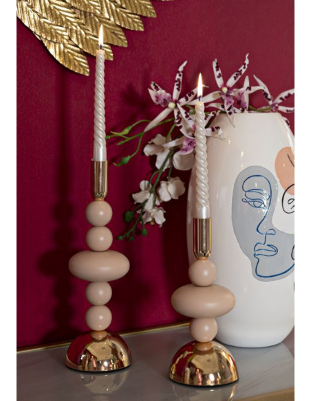 Bougeoir original chic Métal Rose Doré Galaxy (Lot de 2) 