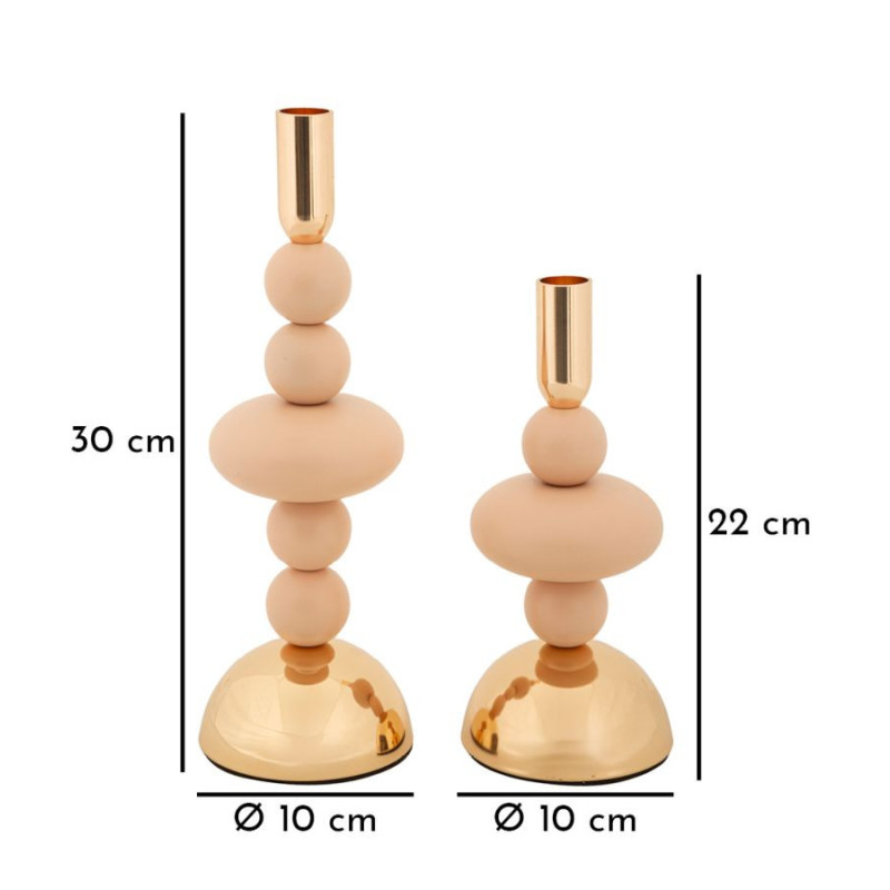 Bougeoir original chic Métal Rose Doré Galaxy (Lot de 2) 