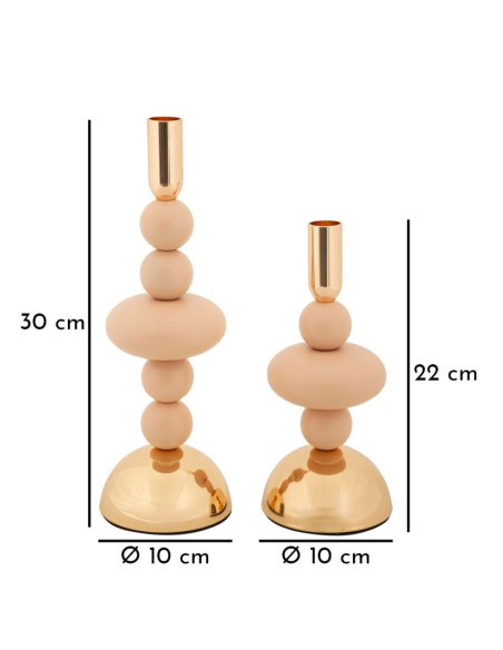 Bougeoir original chic Métal Rose Doré Galaxy (Lot de 2) 