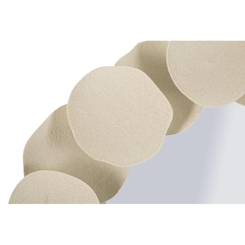 Miroir mural minimaliste chic Rond 85x85 Métal Blanc crème Dune 