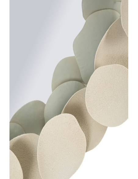 Miroir mural minimaliste chic Rond 85x85 Métal Blanc crème Dune 