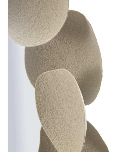 Miroir mural minimaliste chic Rond 85x85 Métal Blanc crème Dune 