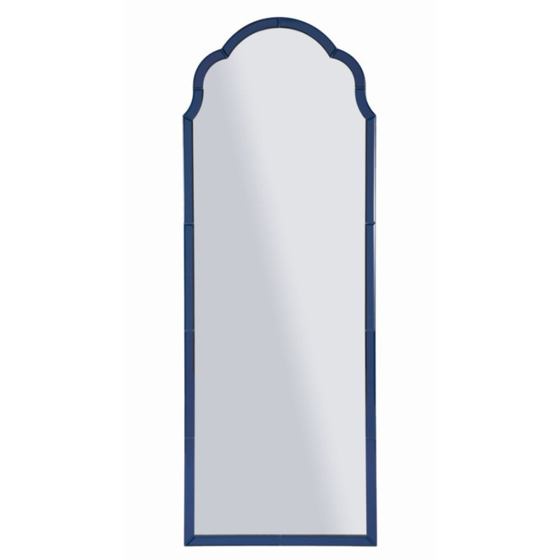 Grand Miroir mural oriental chic Arc 55x150 Bois MDF Bleu Tangeri 