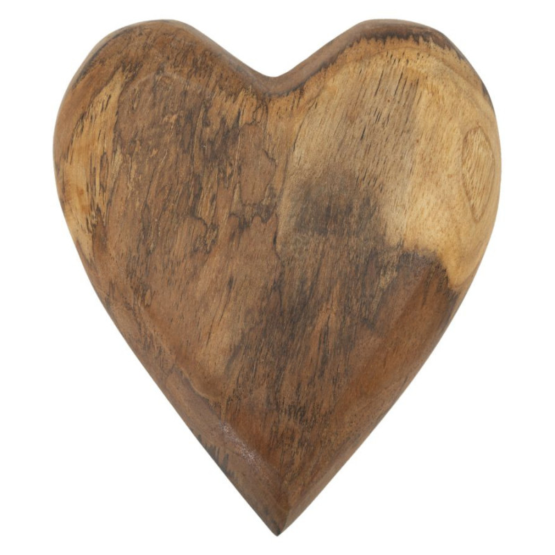 Sculpture déco à poser Coeur 16 cm Bois de teck recyclé Naturel Hak 