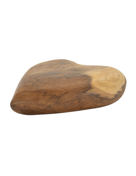 Sculpture déco à poser Coeur 16 cm Bois de teck recyclé Naturel Hak 