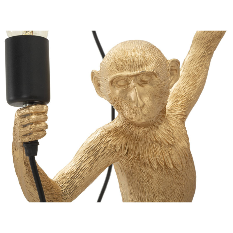 Grande Applique murale originale Singe Hauteur 64 cm Résine Doré Monkey 