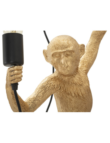 Grande Applique murale originale Singe Hauteur 64 cm Résine Doré Monkey 