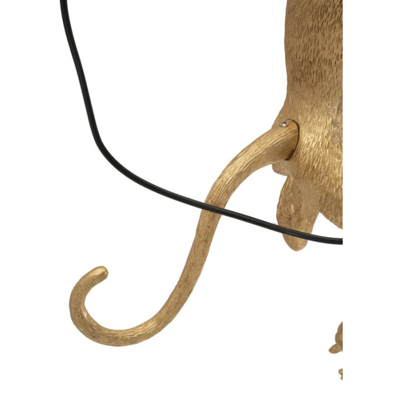 Grande Applique murale originale Singe Hauteur 64 cm Résine Doré Monkey 