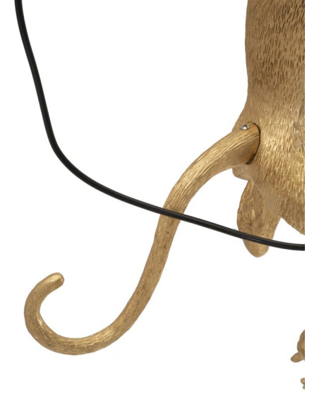 Grande Applique murale originale Singe Hauteur 64 cm Résine Doré Monkey 