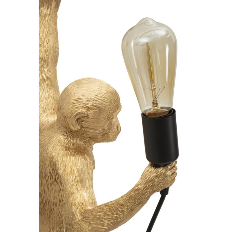 Grande Applique murale originale Singe Hauteur 64 cm Résine Doré Monkey 