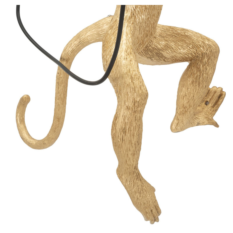Grande Applique murale originale Singe Hauteur 64 cm Résine Doré Monkey 