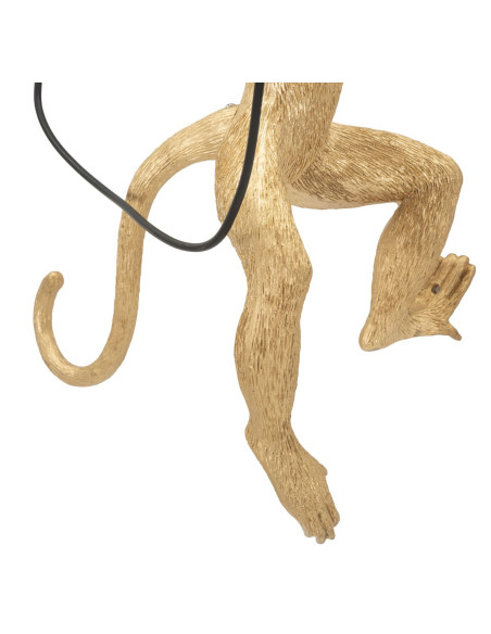 Grande Applique murale originale Singe Hauteur 64 cm Résine Doré Monkey 