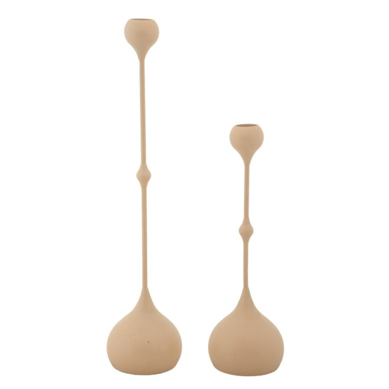 Bougeoir design moderne Métal Rose Doré Slimmy (Lot de 2) 