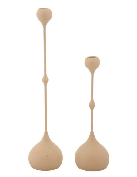 Bougeoir design moderne Métal Rose Doré Slimmy (Lot de 2) 