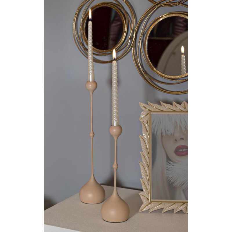 Bougeoir design moderne Métal Rose Doré Slimmy (Lot de 2) 