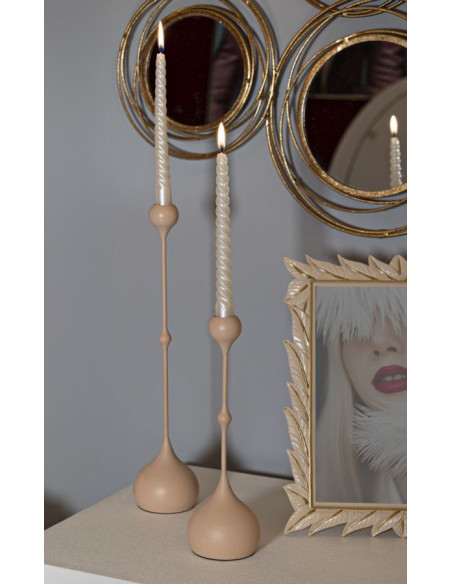 Bougeoir design moderne Métal Rose Doré Slimmy (Lot de 2) 