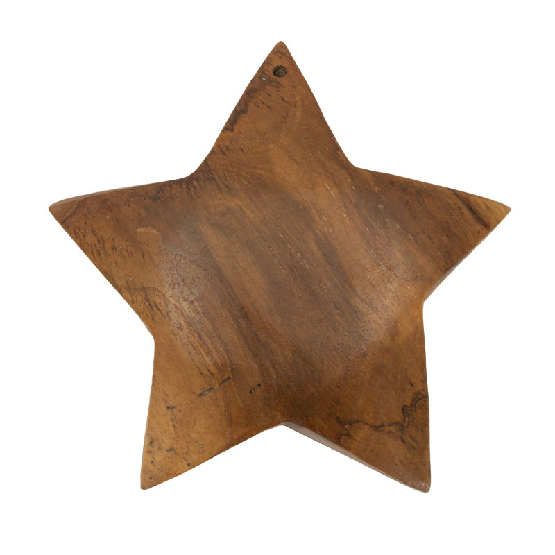 Sculpture déco à poser Étoile 19 cm Bois de teck recyclé Naturel Bintang 