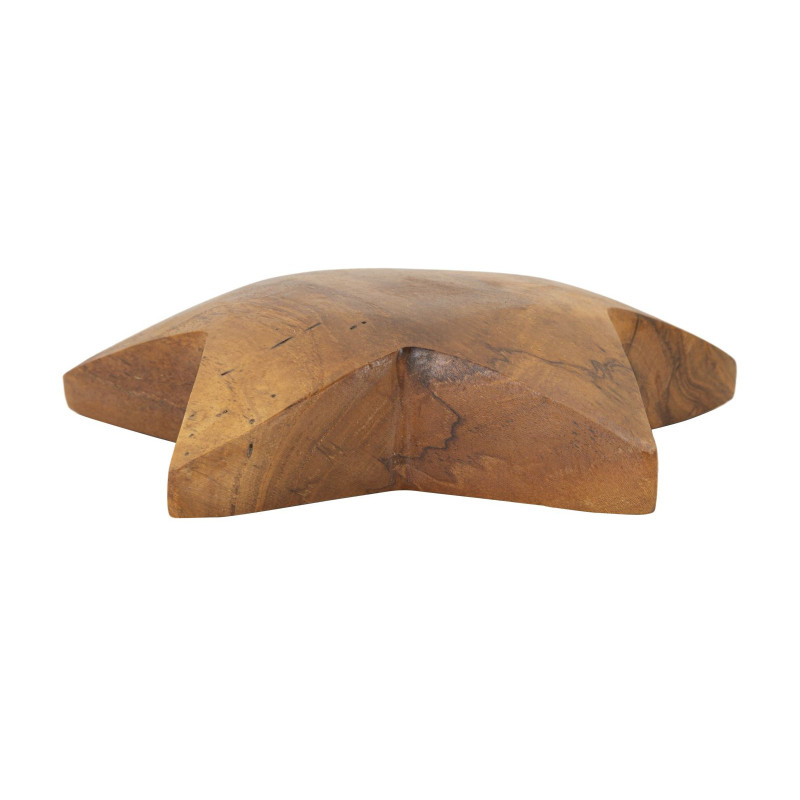 Sculpture déco à poser Étoile 19 cm Bois de teck recyclé Naturel Bintang 