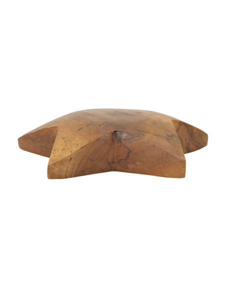 Sculpture déco à poser Étoile 19 cm Bois de teck recyclé Naturel Bintang 